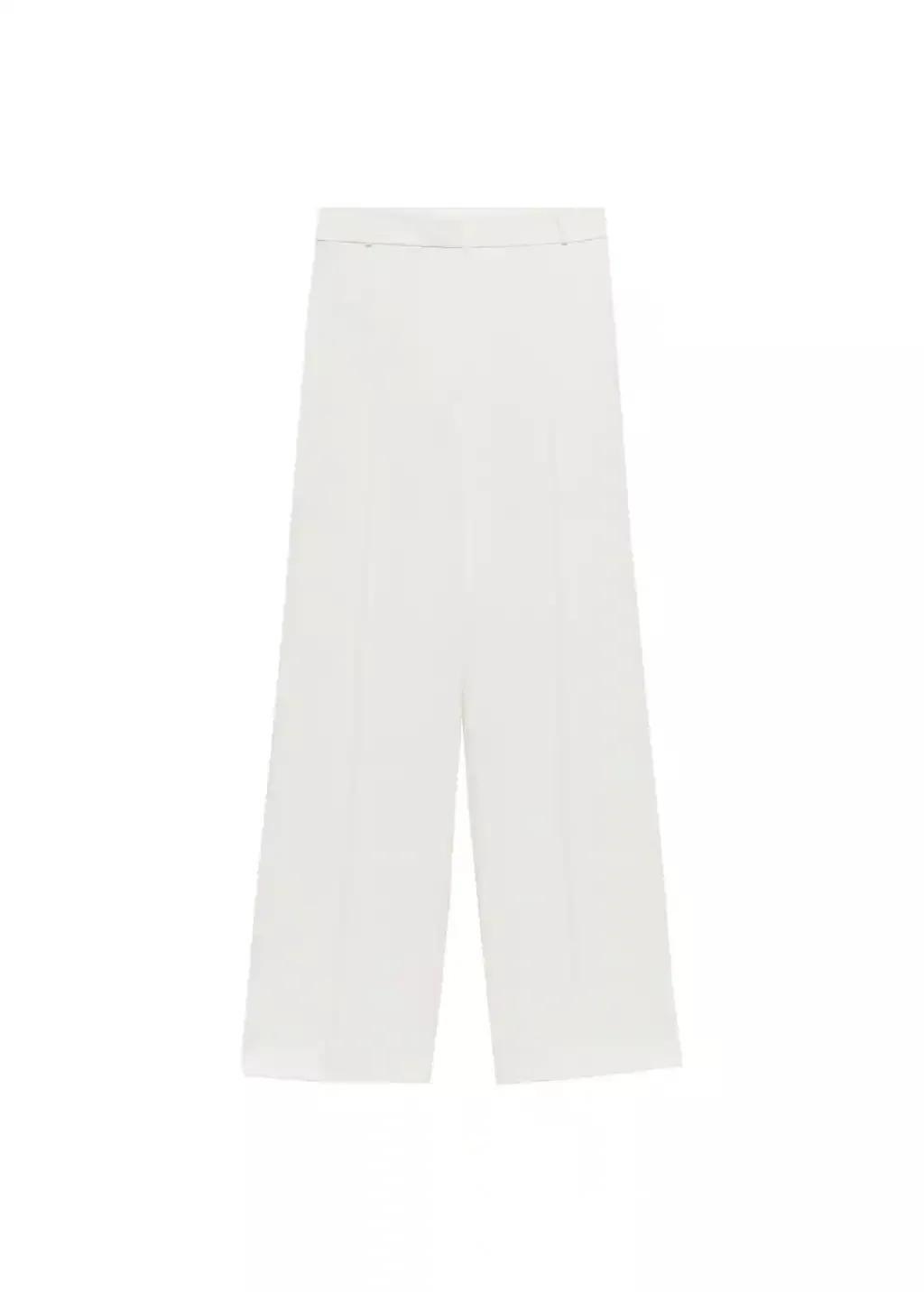 White Plain Formal Wideleg Trousers, , large image number 3