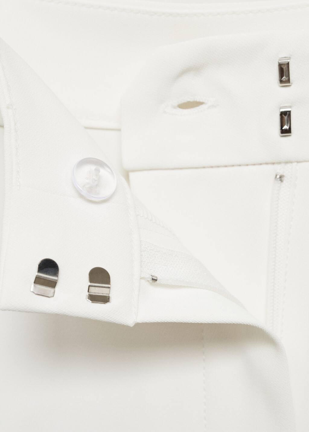 White Plain Formal Wideleg Trousers, , large image number 4