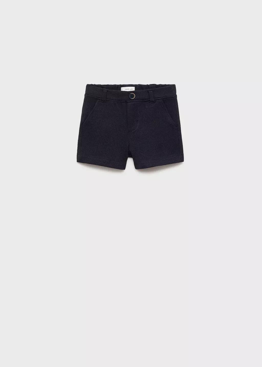 Navy Cotton Piqu� Bermuda Shorts, Baby Boy, , medium