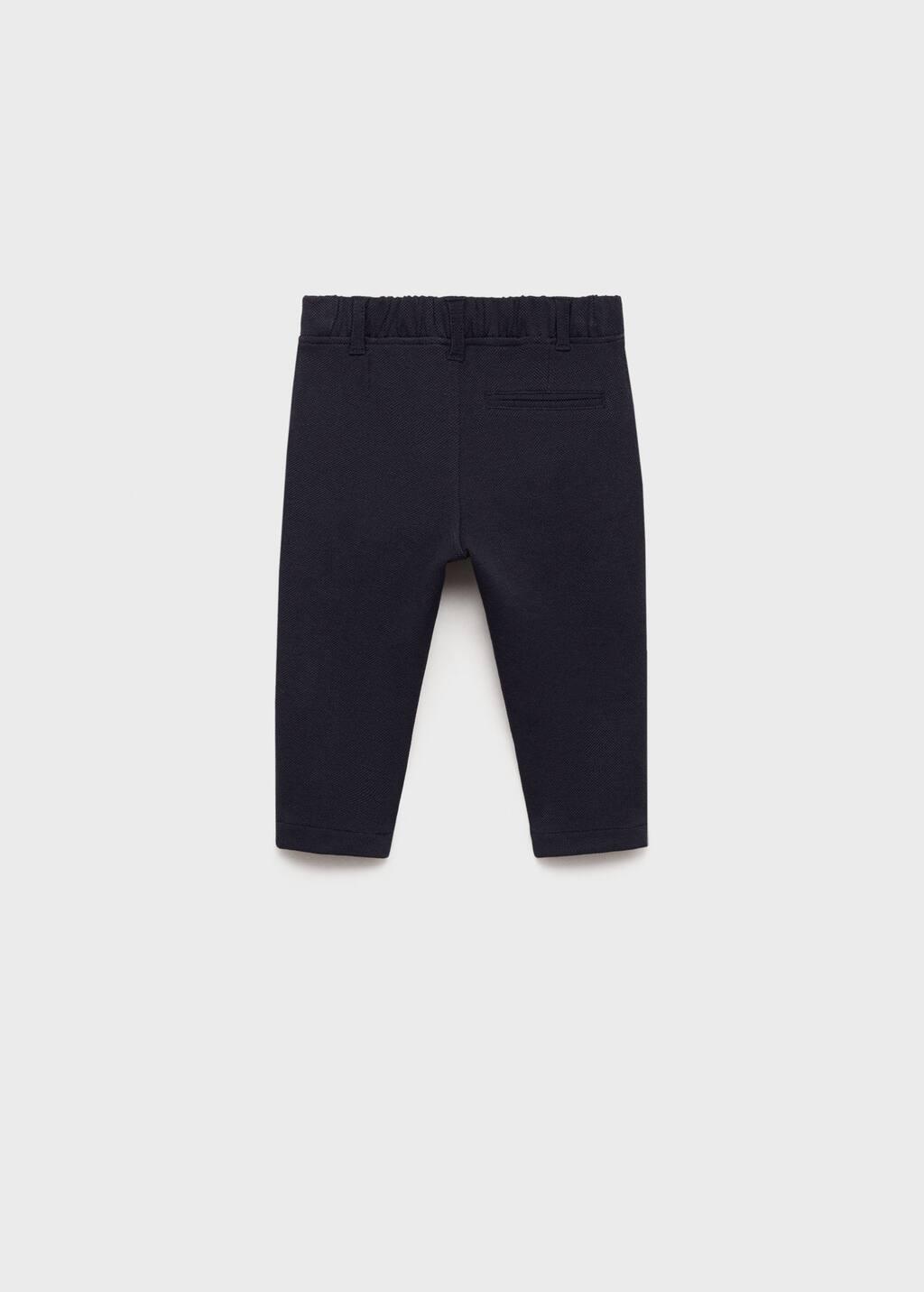 Navy Slim-fit Plain Trousers, Kids Boys, , large image number 1