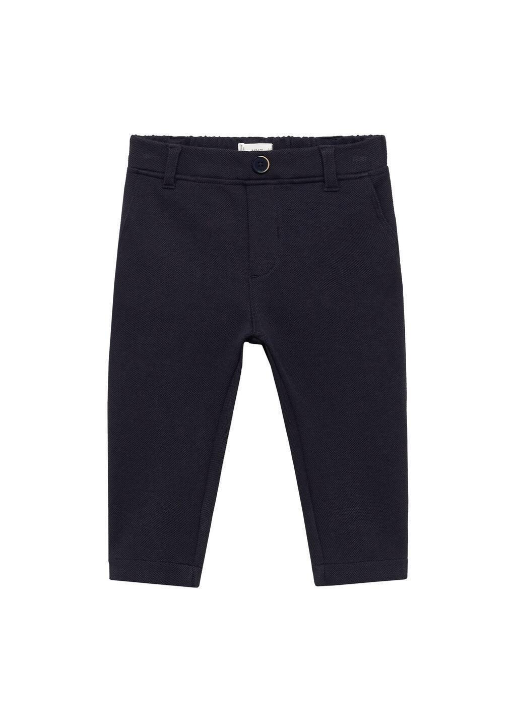 Navy Slim-fit Plain Trousers, Kids Boys, , large image number 3