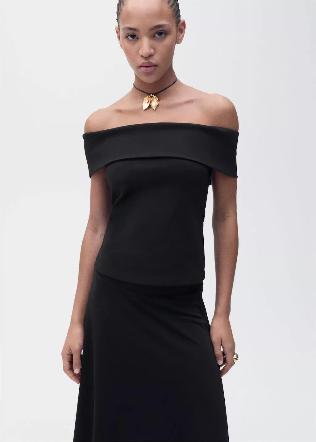 Black Plain A Line Maxi Skirt, , large image number 1