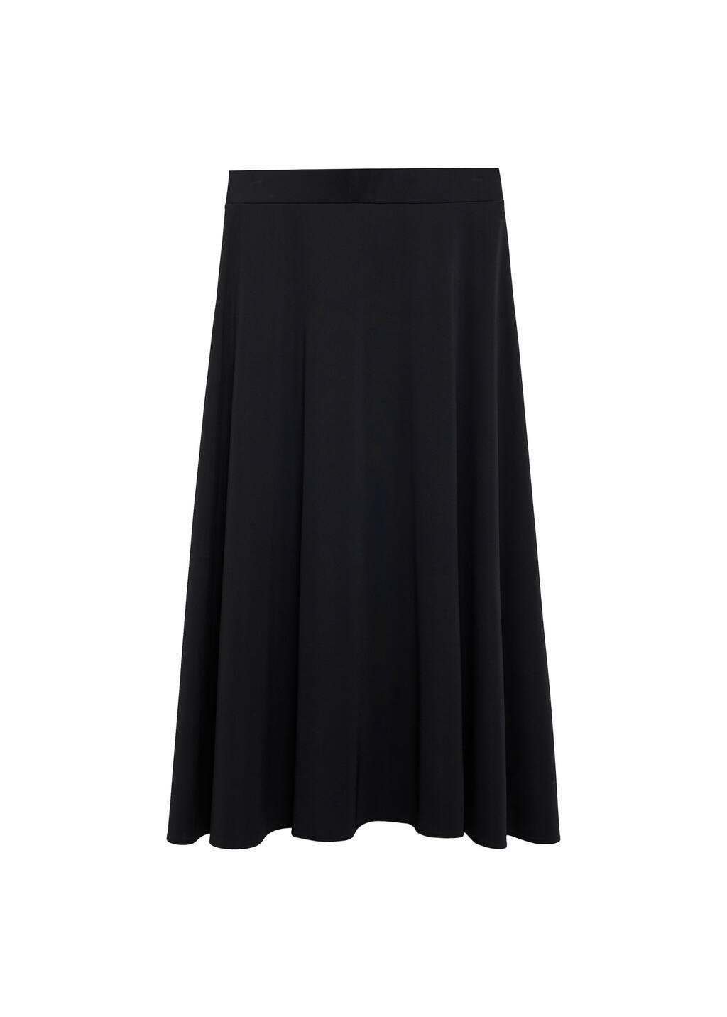 Black Plain A Line Maxi Skirt, , large image number 3