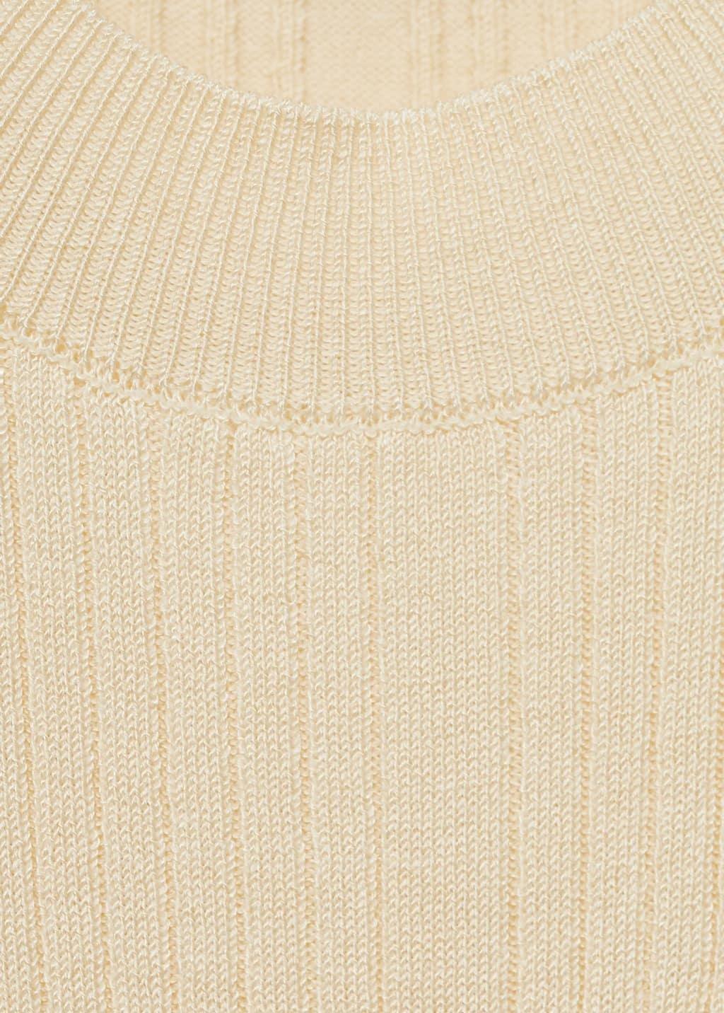 Beige Ribbed Top With Openings, , large image number 2