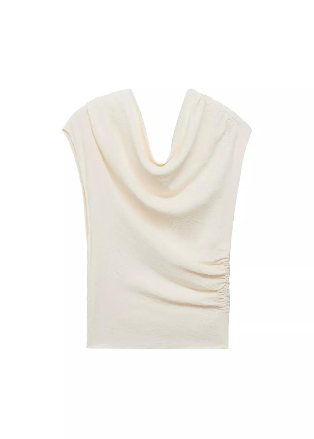 Beige Plain Crop Top, , large image number 3