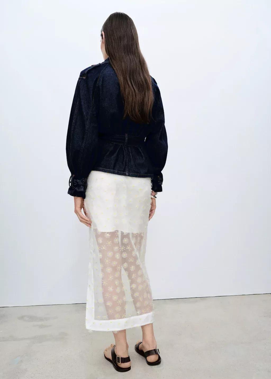 White Lace Details Maxi Skirt, , large image number 5