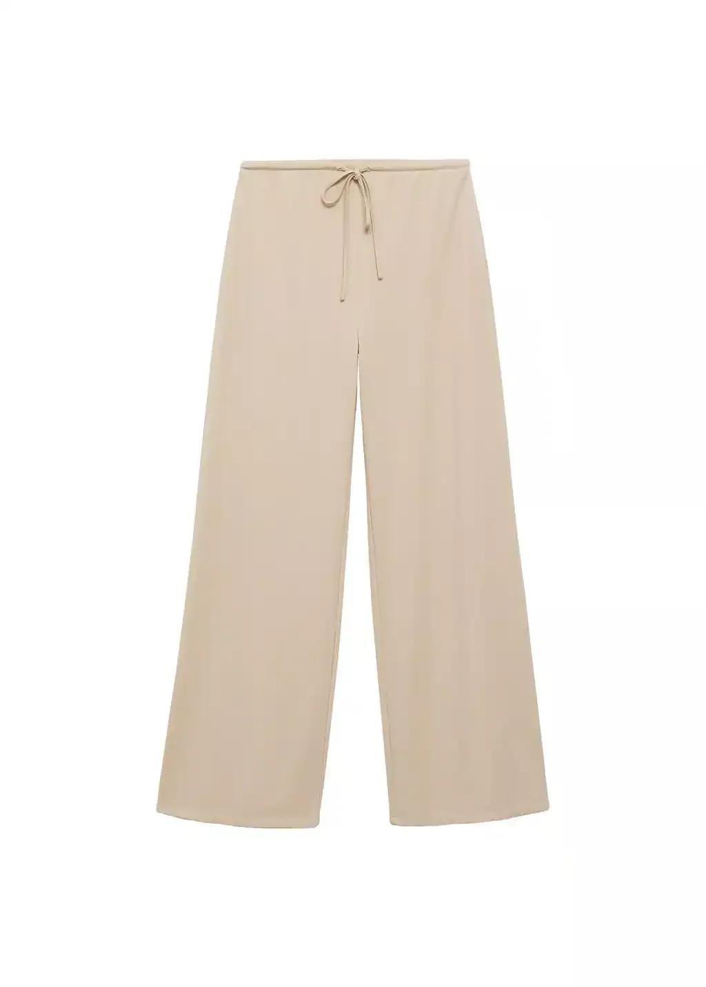 Brown Lt Pastel Wideleg Trousers With Elastic Waist, , large image number 3