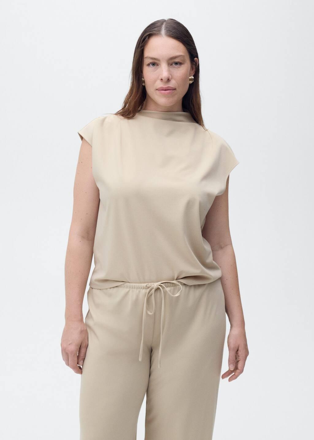 Brown Lt Pastel Wideleg Trousers With Elastic Waist, , large image number 8