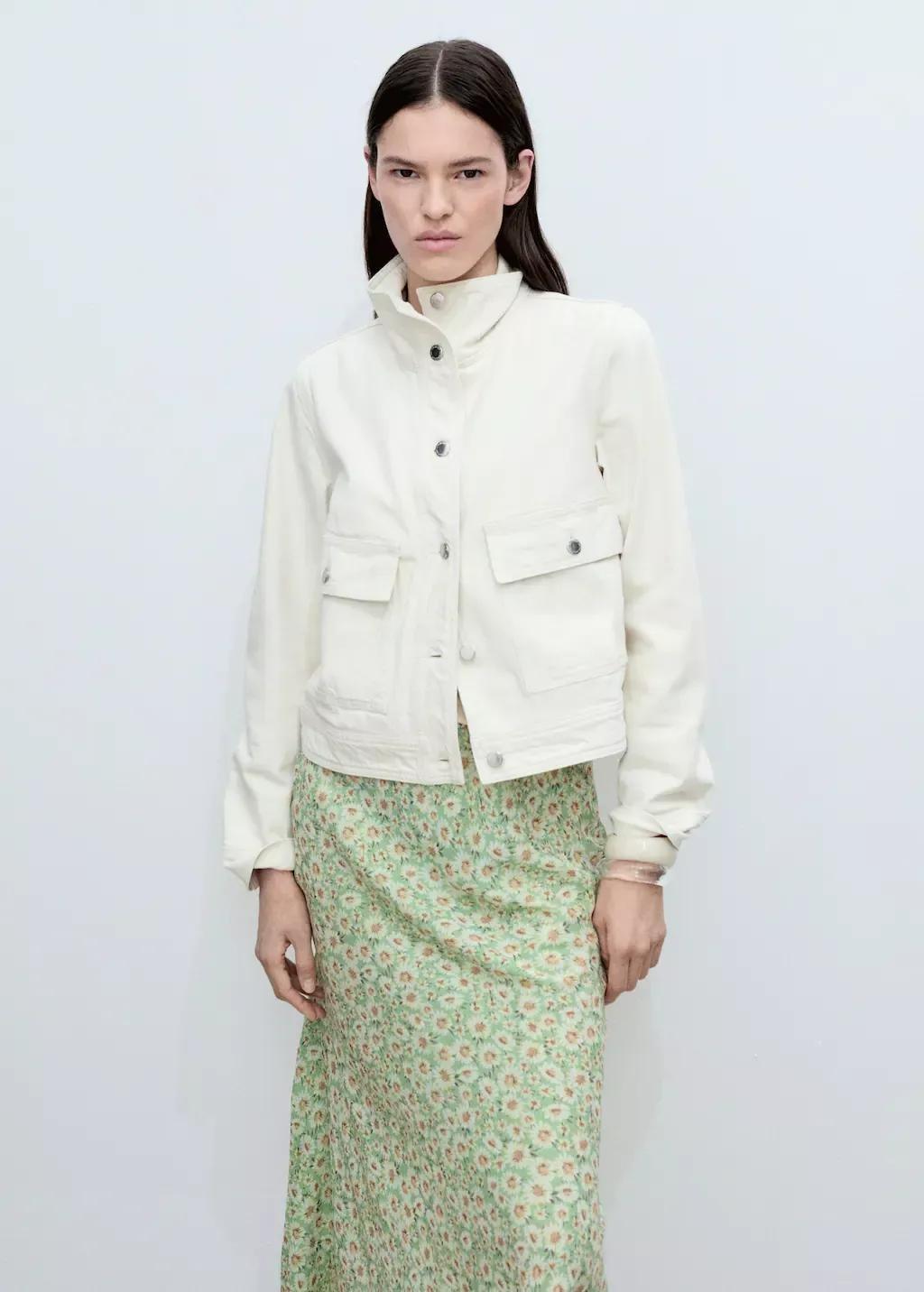 Green Long Floral Flared Skirt, , large image number 1