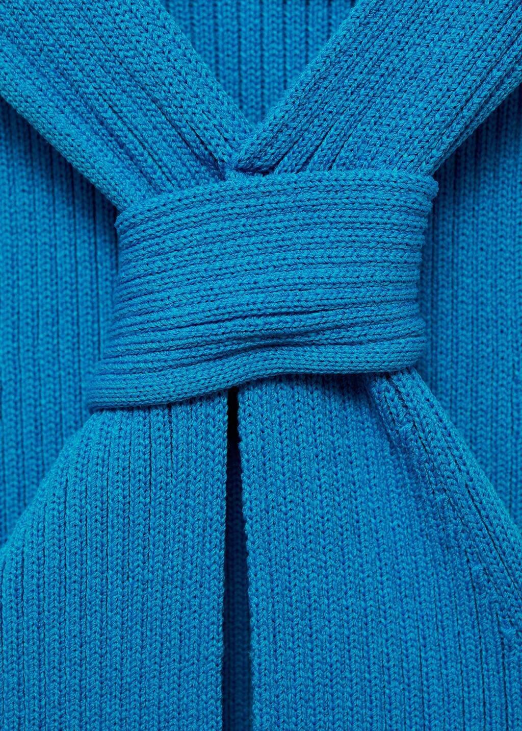 TURQUOISE - AQUA Halter-neck top with knot detail, , large image number 2