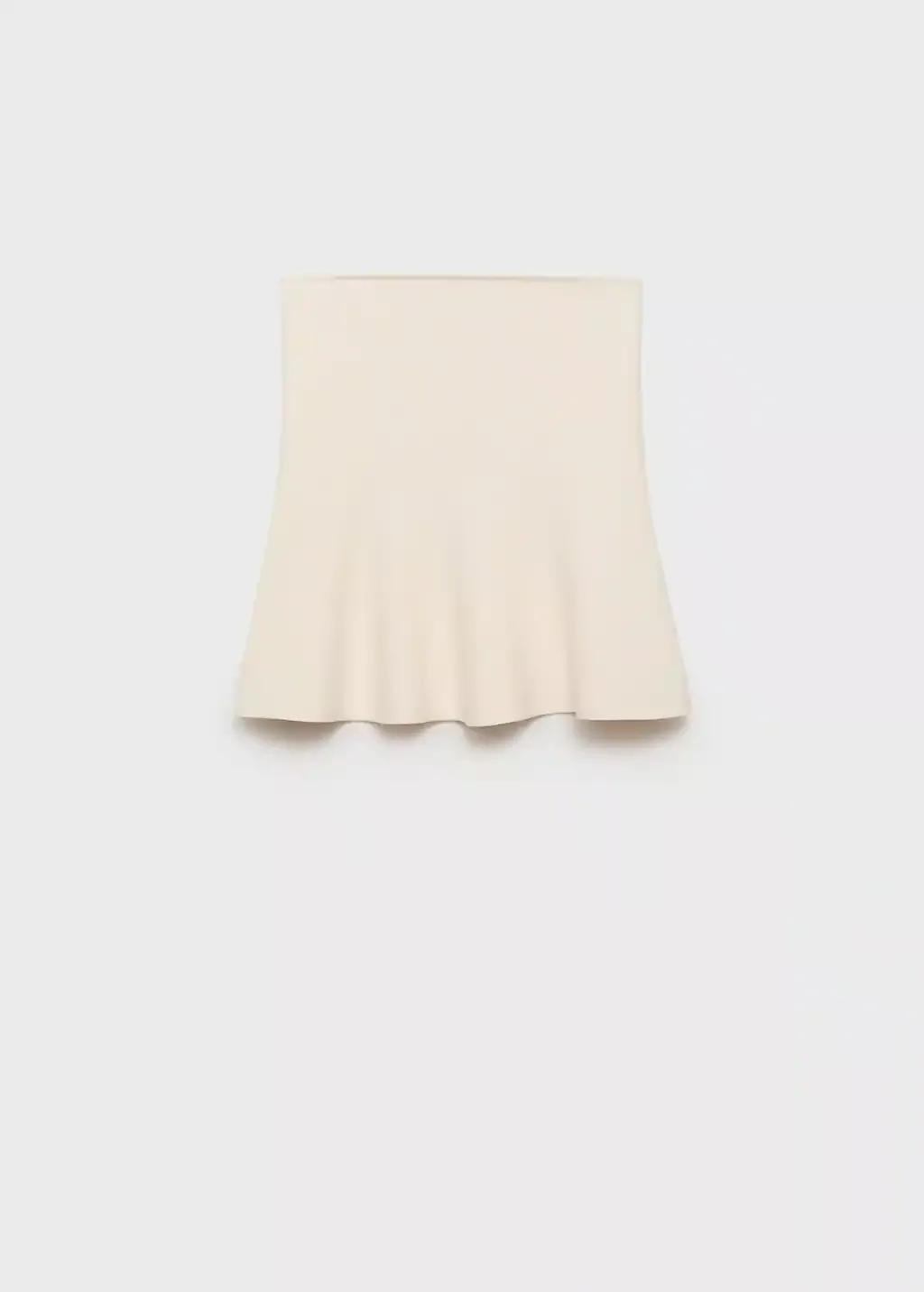Beige Strapless Knitted Top, , large image number 3
