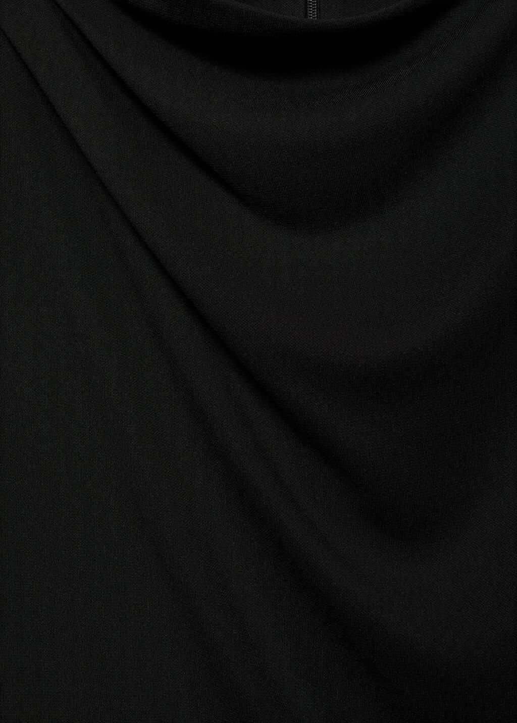 Black Straight-Fit Jumpsuit With Draped Neckline, , large image number 4