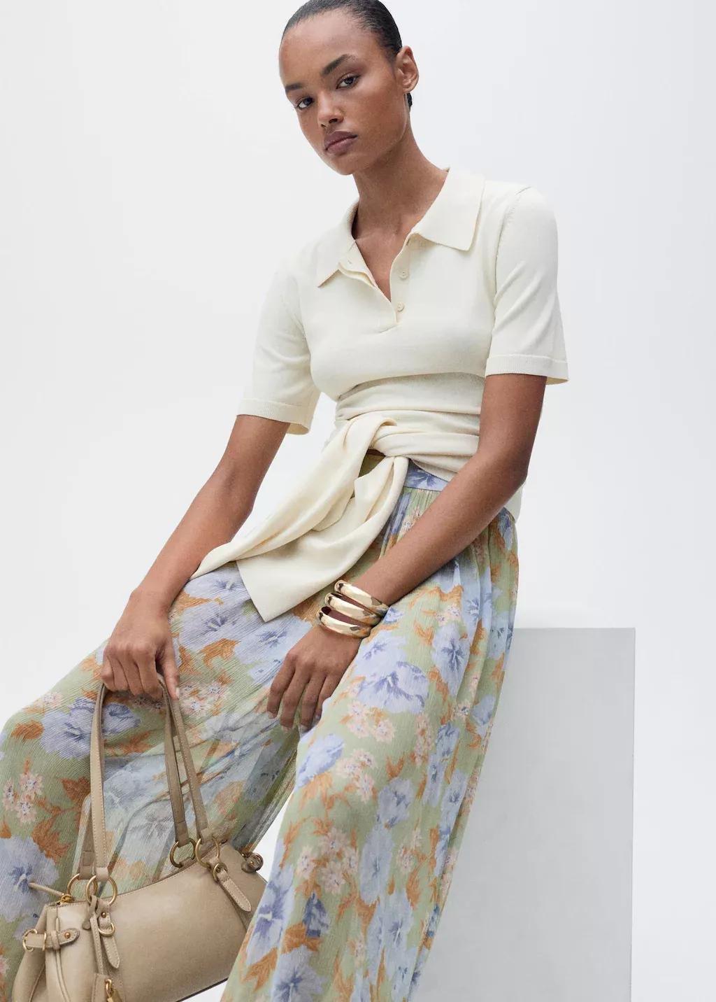 GREEN Printed Casual Ankle-Length Trousers, , large image number 2