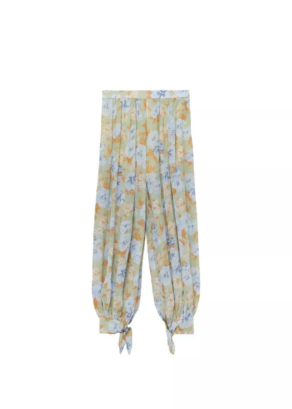GREEN Printed Casual Ankle-Length Trousers, , large image number 3