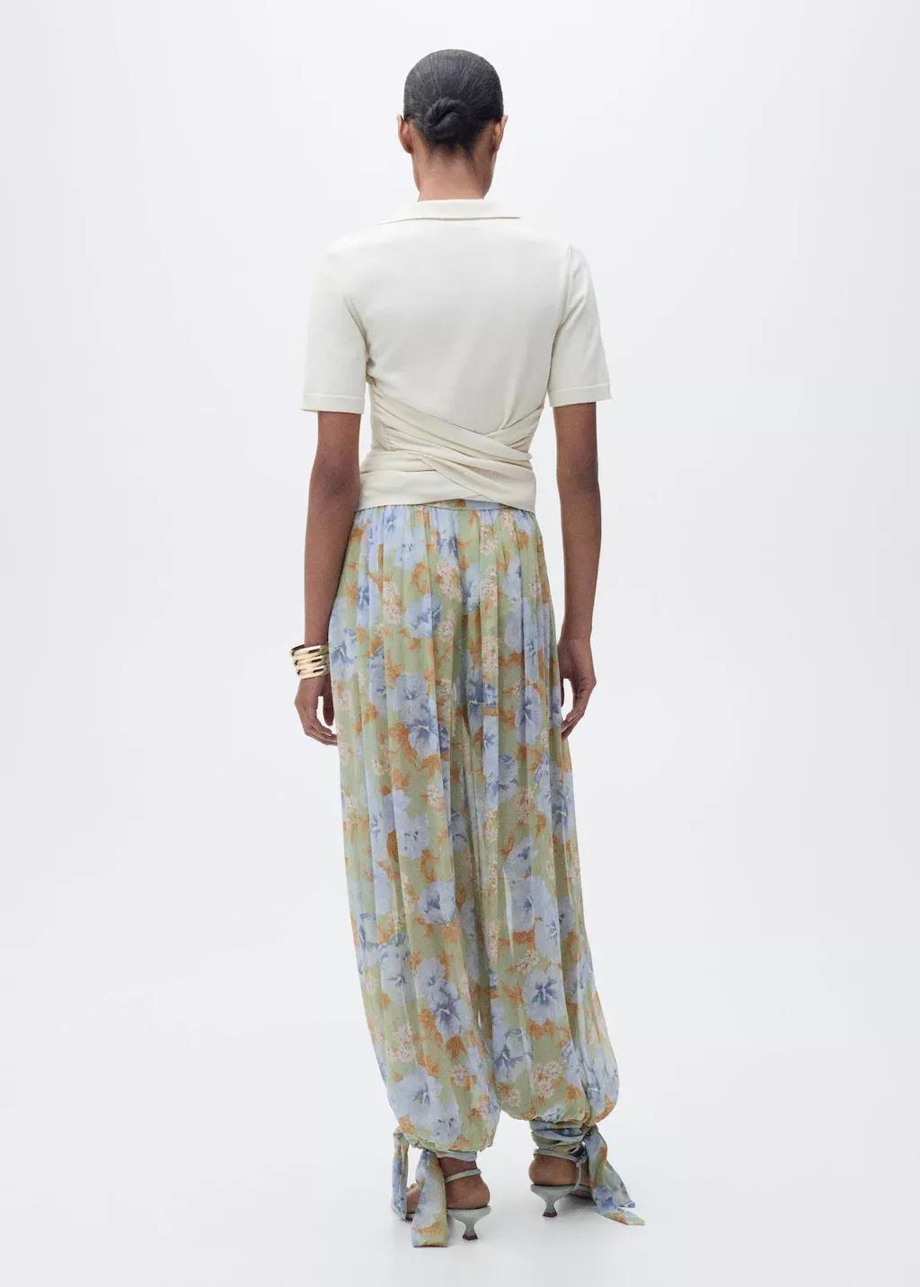GREEN Printed Casual Ankle-Length Trousers, , large image number 7