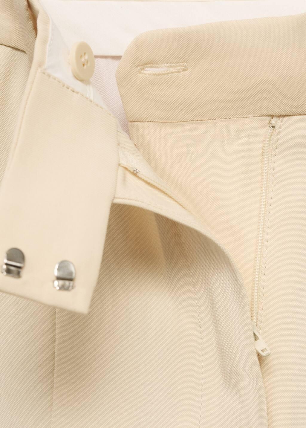 Yellow Pleated Wideleg Suit Trousers, , large image number 4