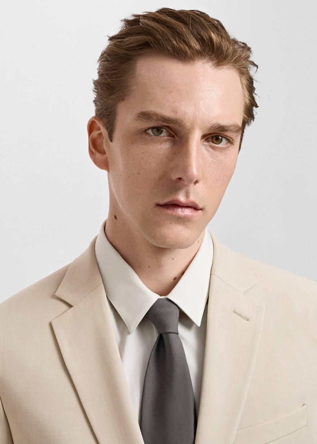 Beige Super Slim-Fit Suit Jacket In Stretch Fabric, , large image number 2