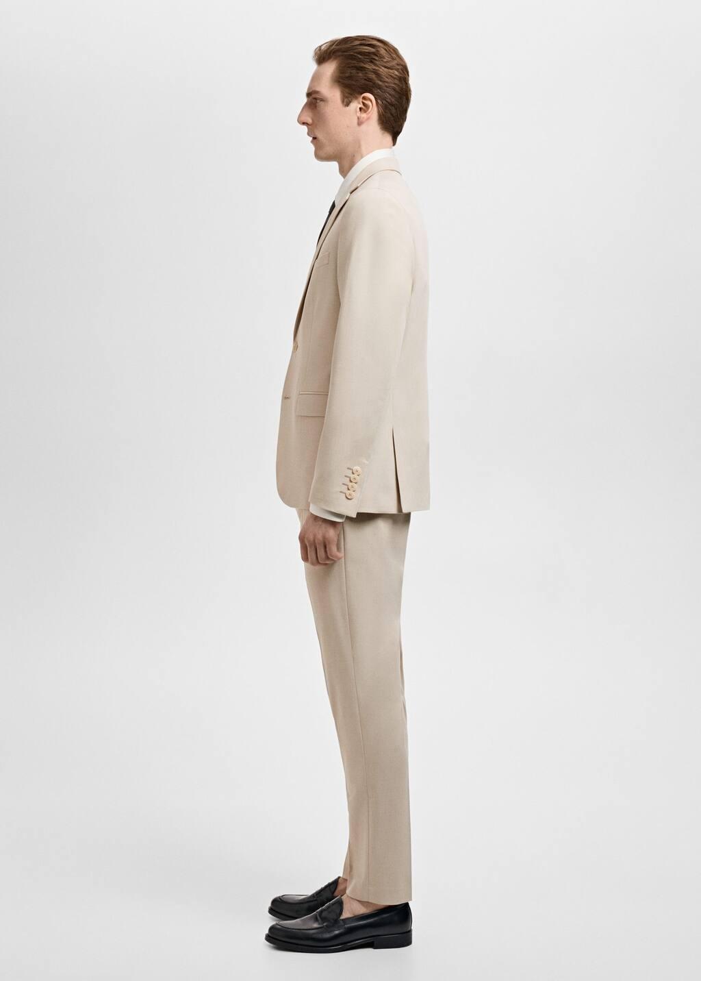 Beige Super Slim-Fit Suit Jacket In Stretch Fabric, , large image number 3