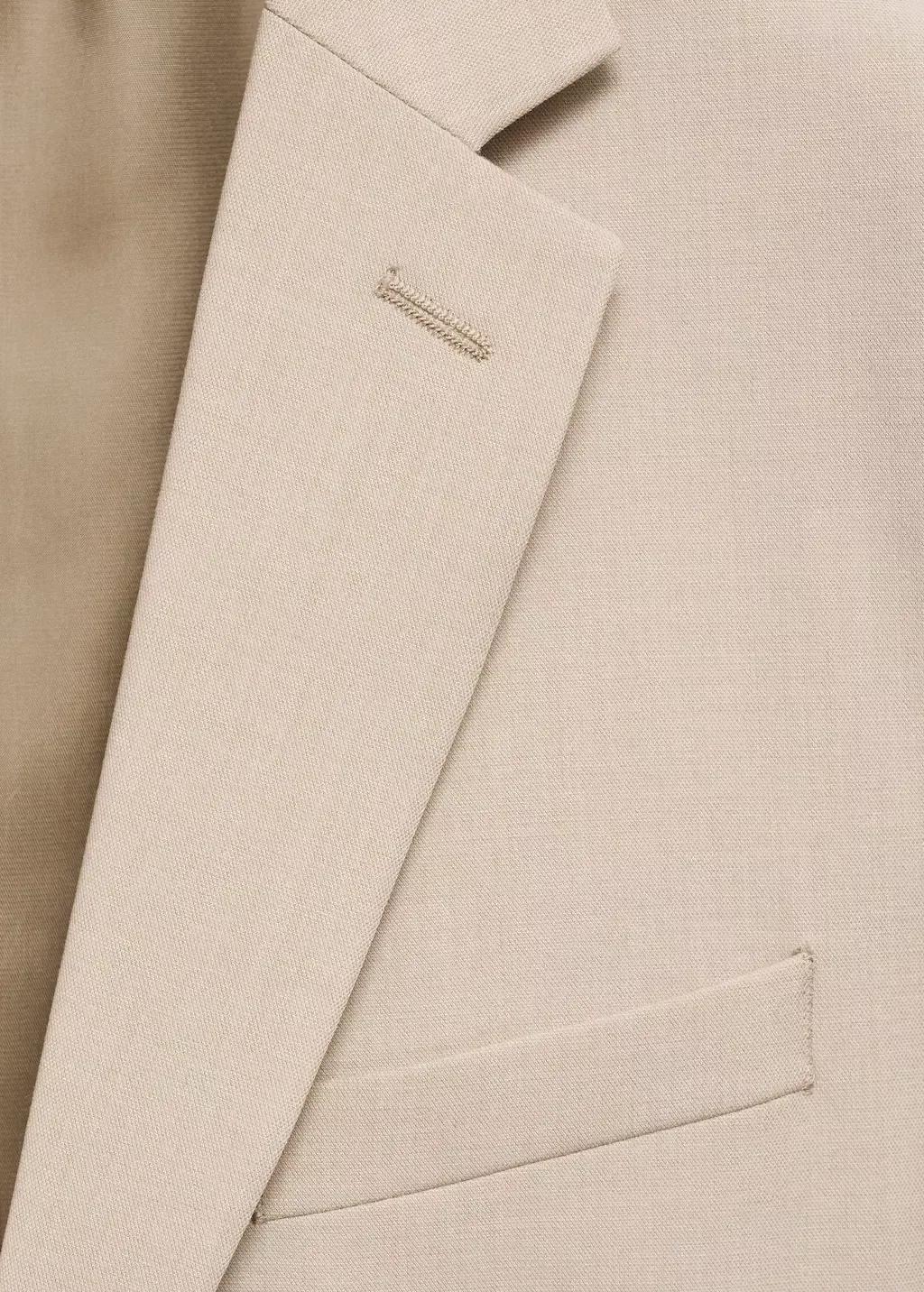 Beige Super Slim-Fit Suit Jacket In Stretch Fabric, , large image number 4