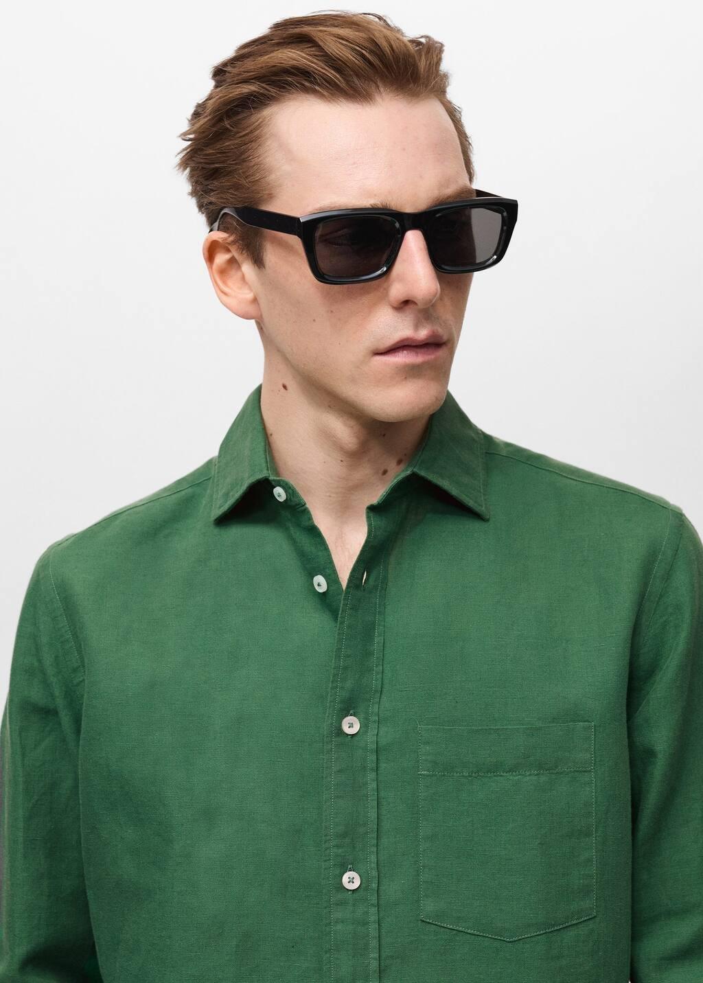 Bright Green Solid Casual Shirt, , large image number 1