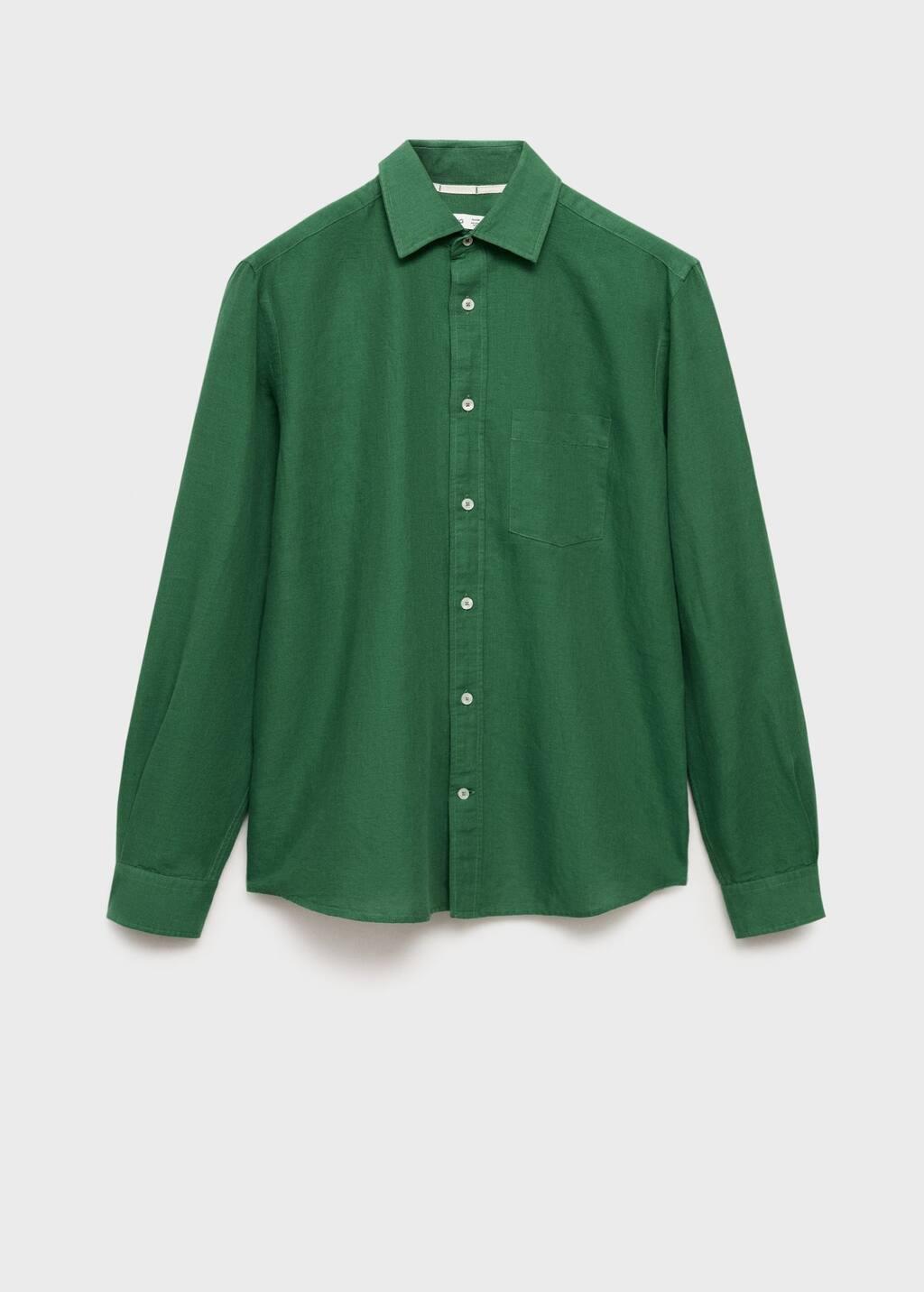 Bright Green Solid Casual Shirt, , large image number 3