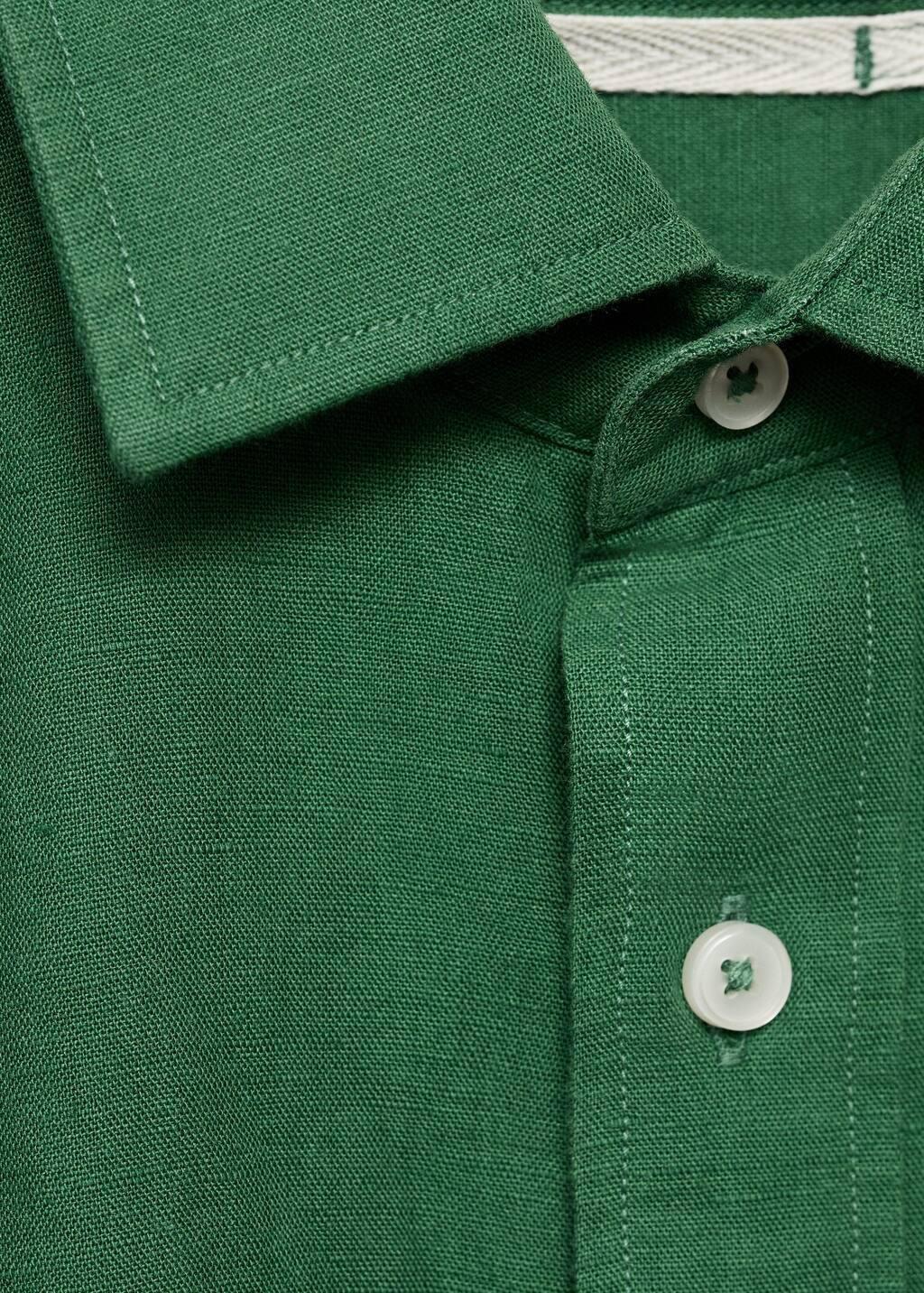 Bright Green Solid Casual Shirt, , large image number 4