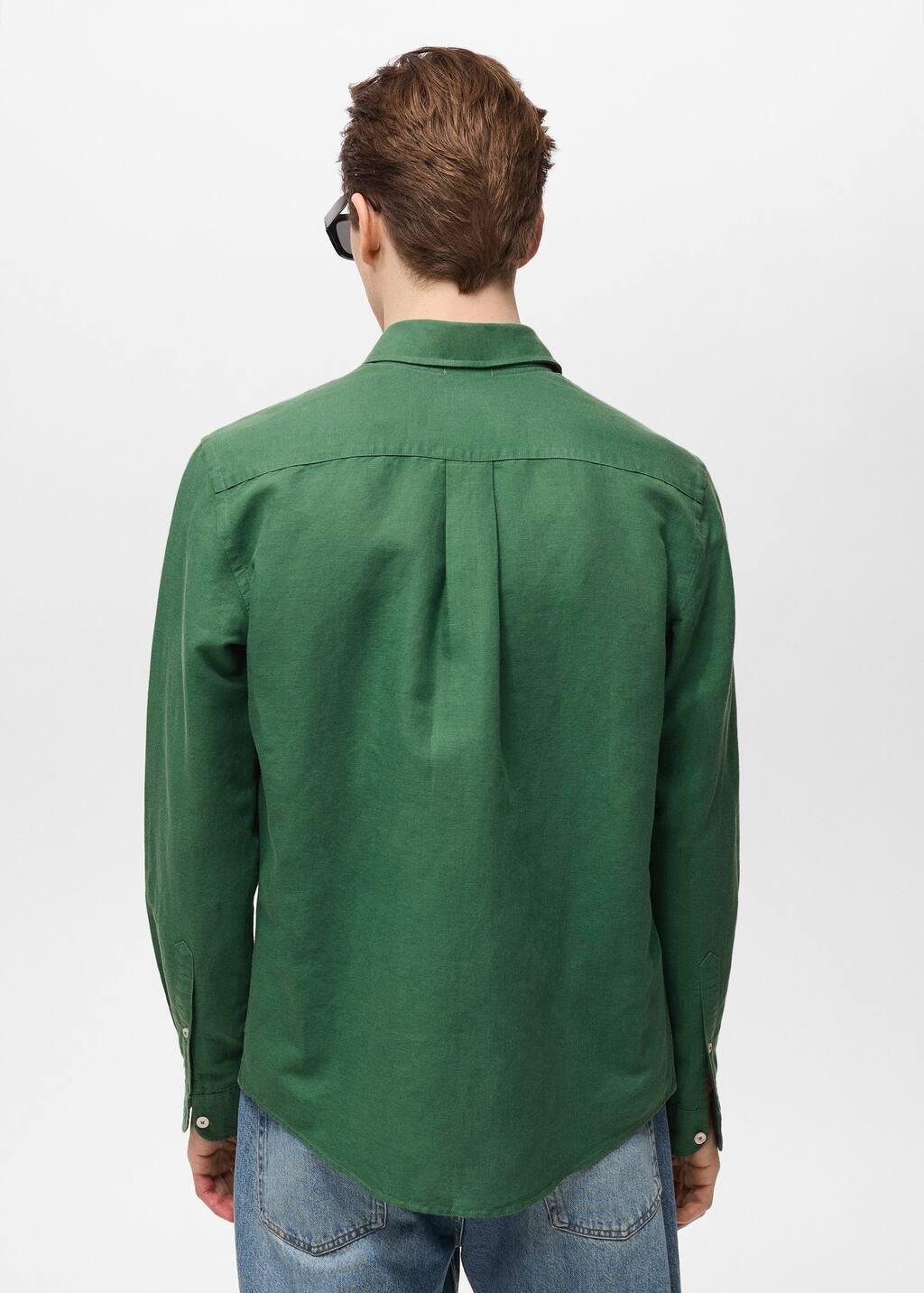 Bright Green Solid Casual Shirt, , large image number 5