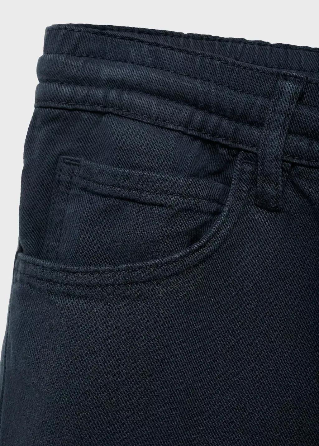 Navy Denim Bermuda Shorts With Drawstring, , large image number 5