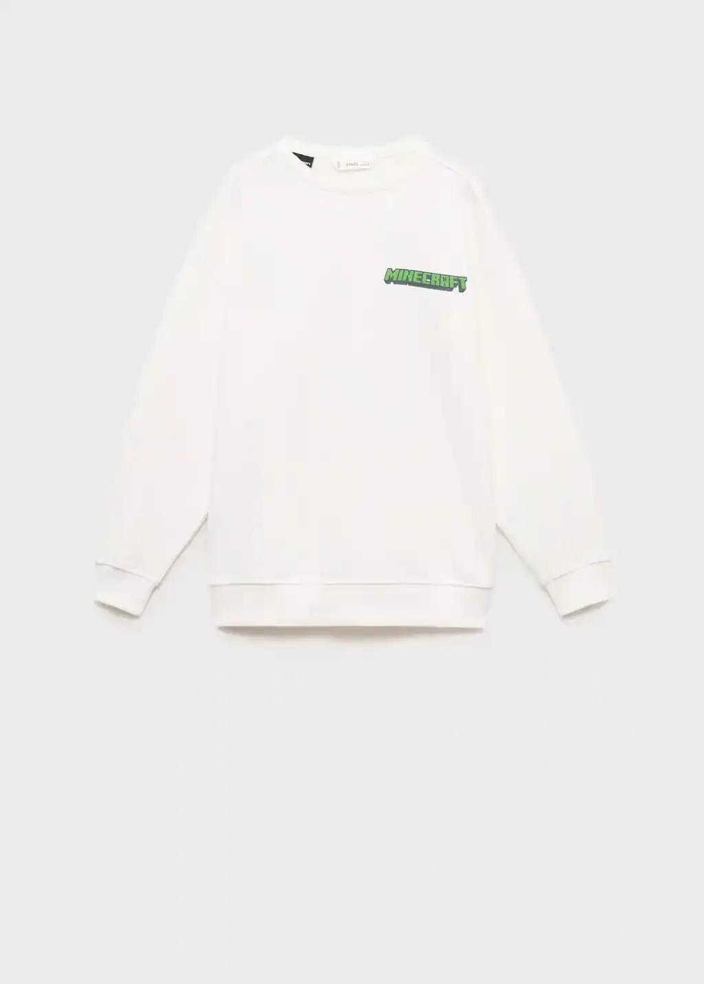 White Minecraft Sweatshirt, Kids Boy, , medium