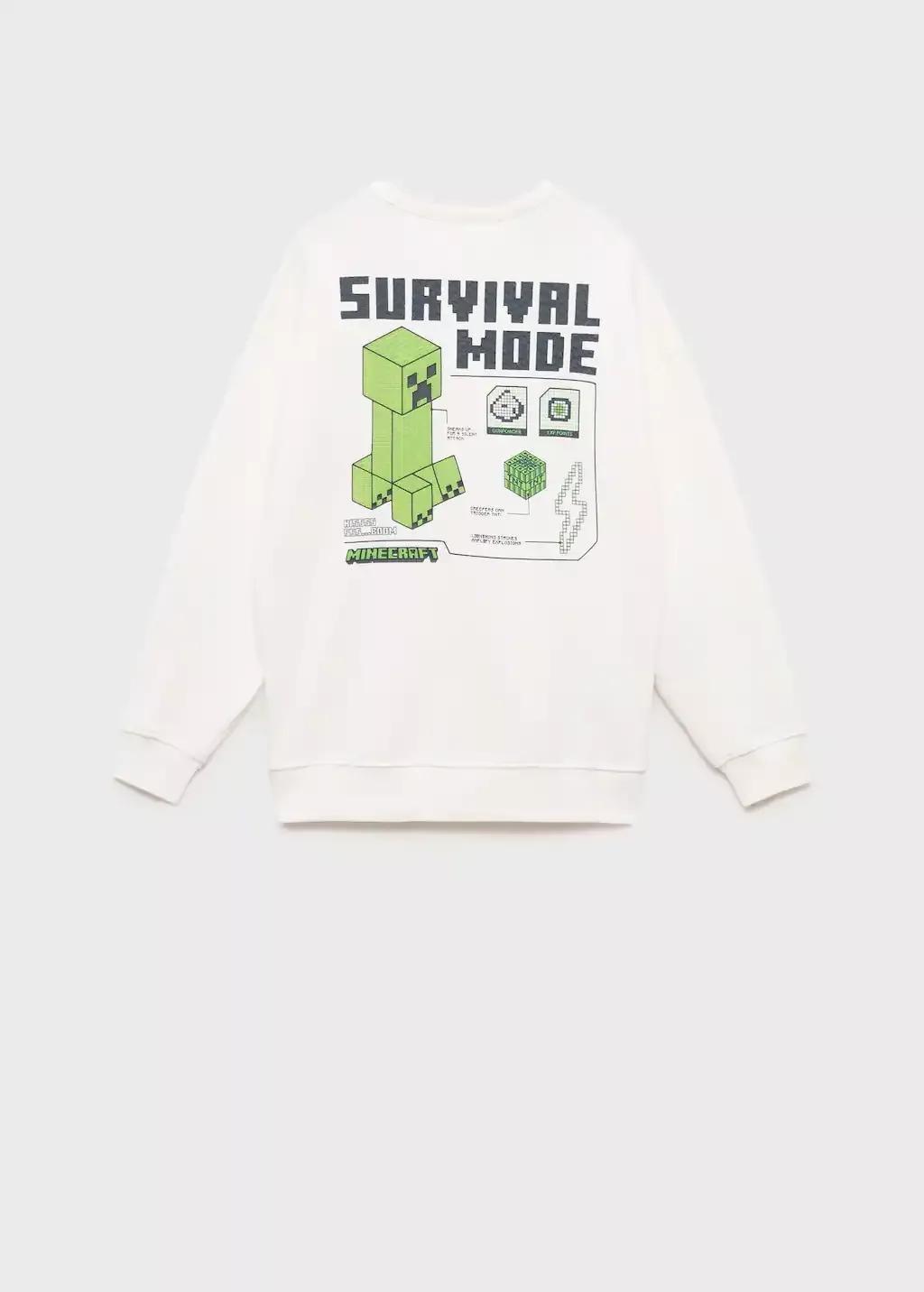 White Minecraft Sweatshirt, Kids Boy, , large image number 1