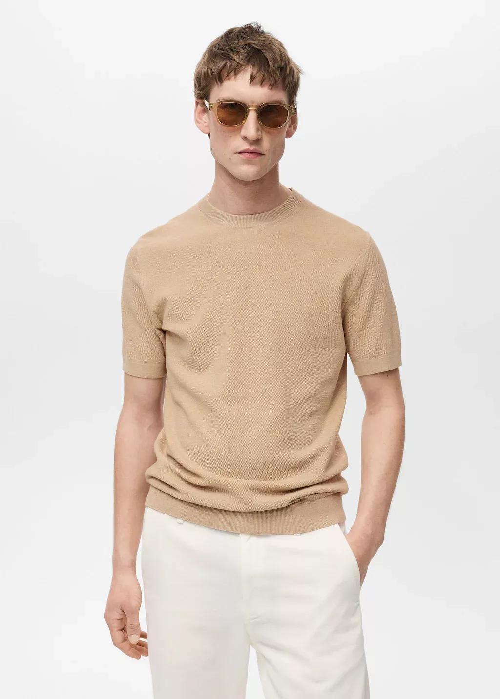 Beige Basic Casual T-Shirt, , large image number 0