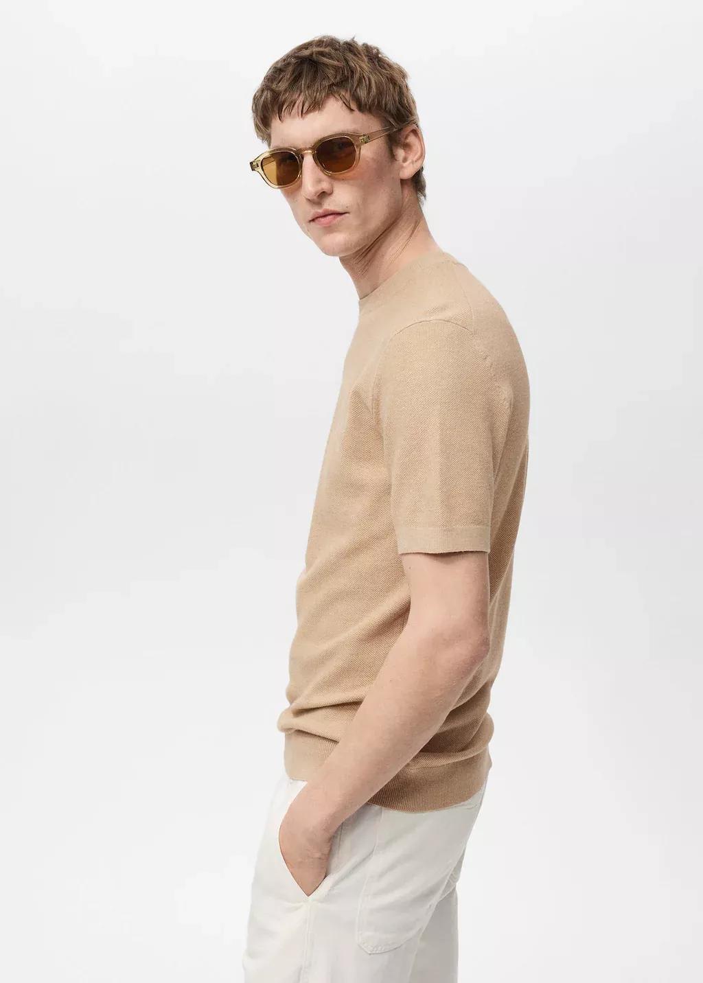 Beige Basic Casual T-Shirt, , large image number 3