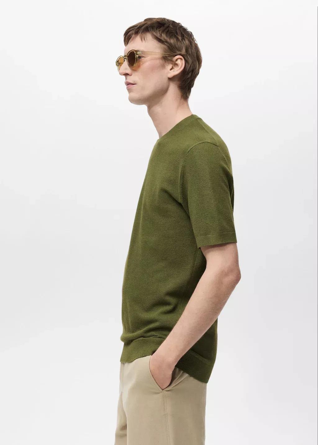 Green Solid Basic T-Shirt, , large image number 3