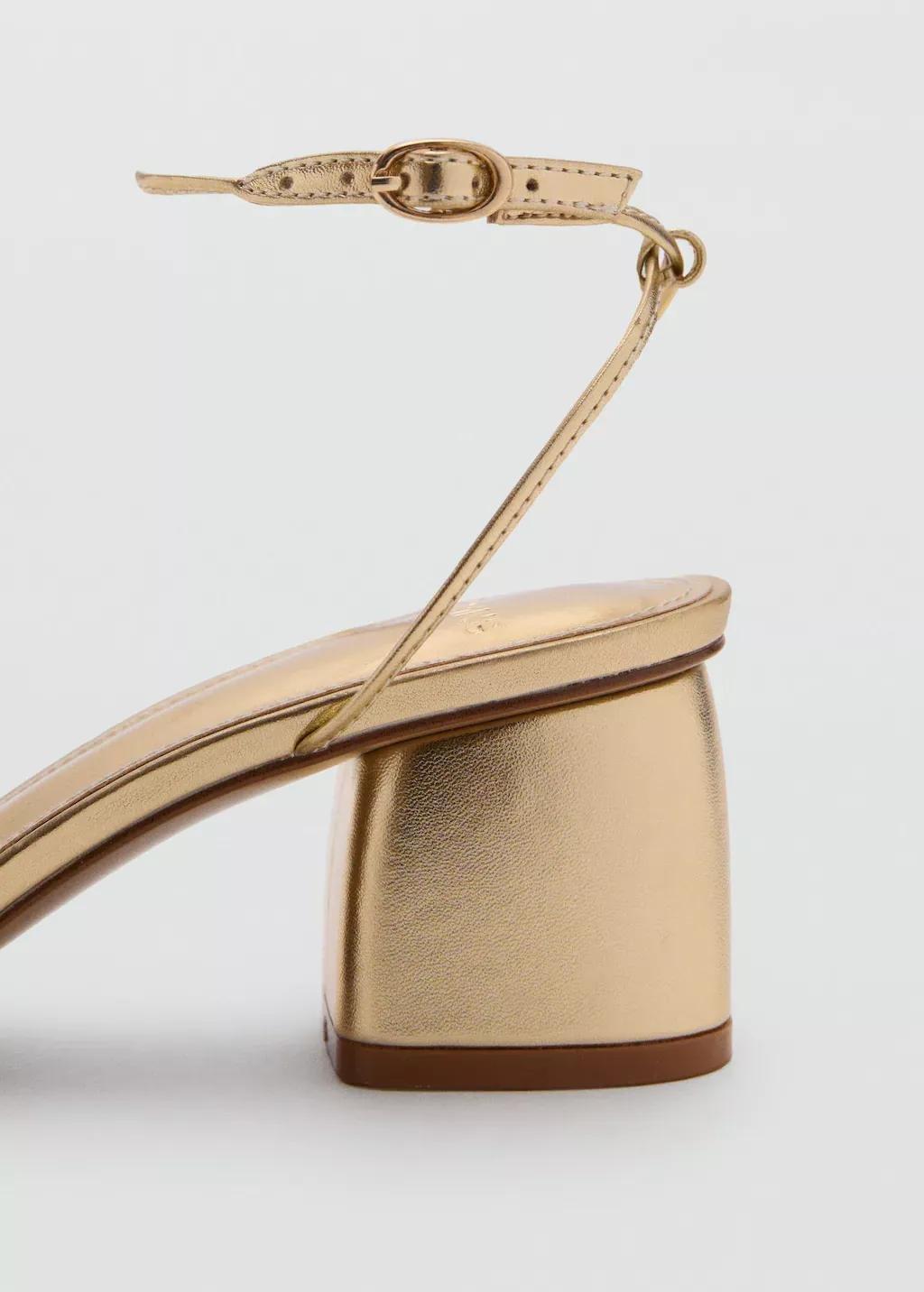 Gold Heeled Sandal With Crossed Straps, , large image number 2