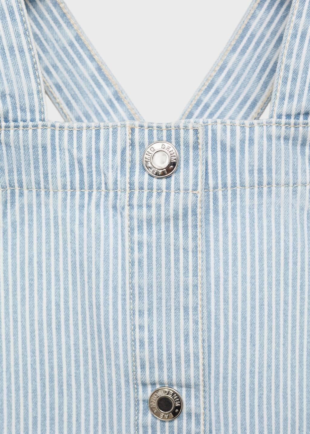 Blue Striped Denim Pinafore, Baby Girl, , large image number 2
