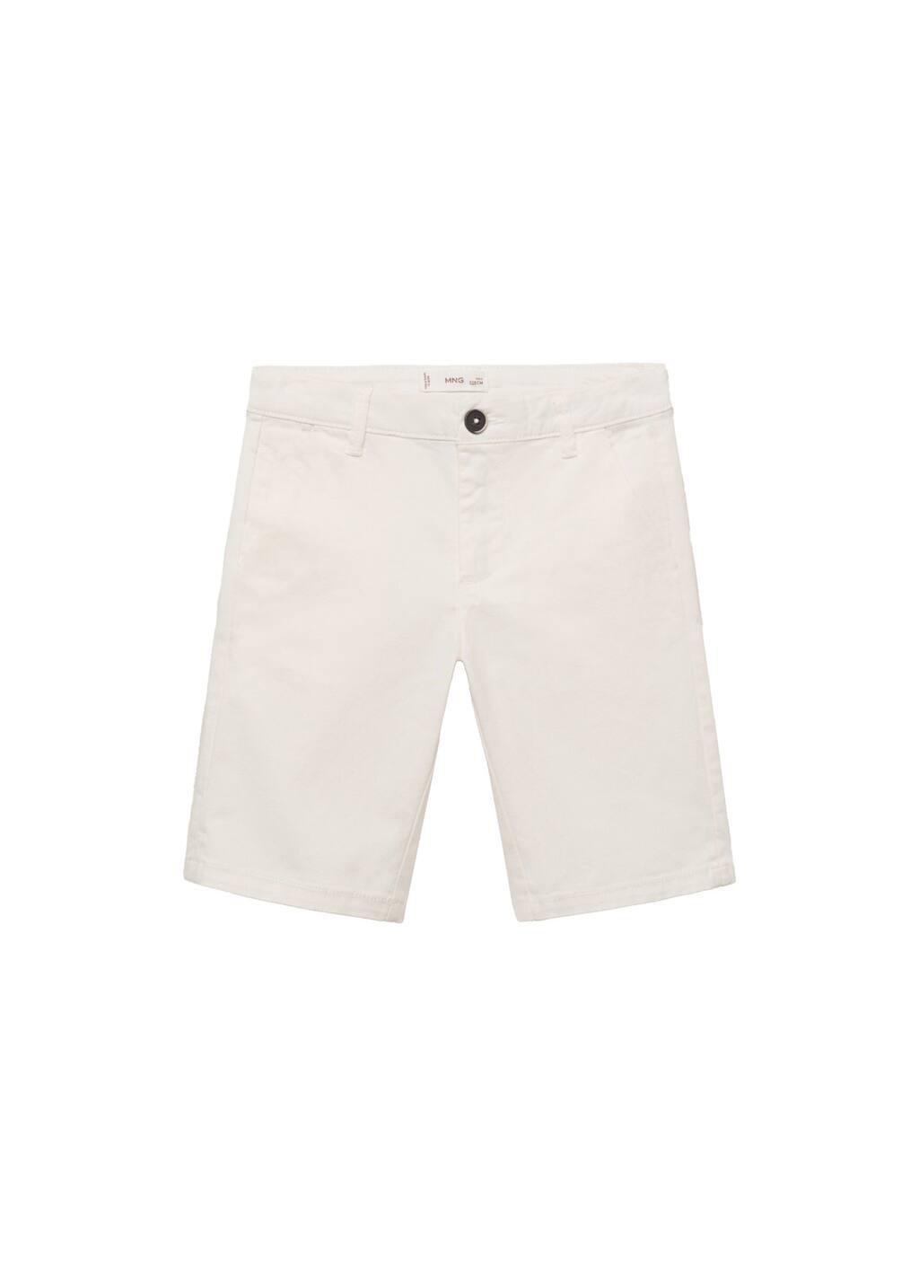 White Cotton Chino Style Bermuda Shorts, Kids Boy, , large image number 0