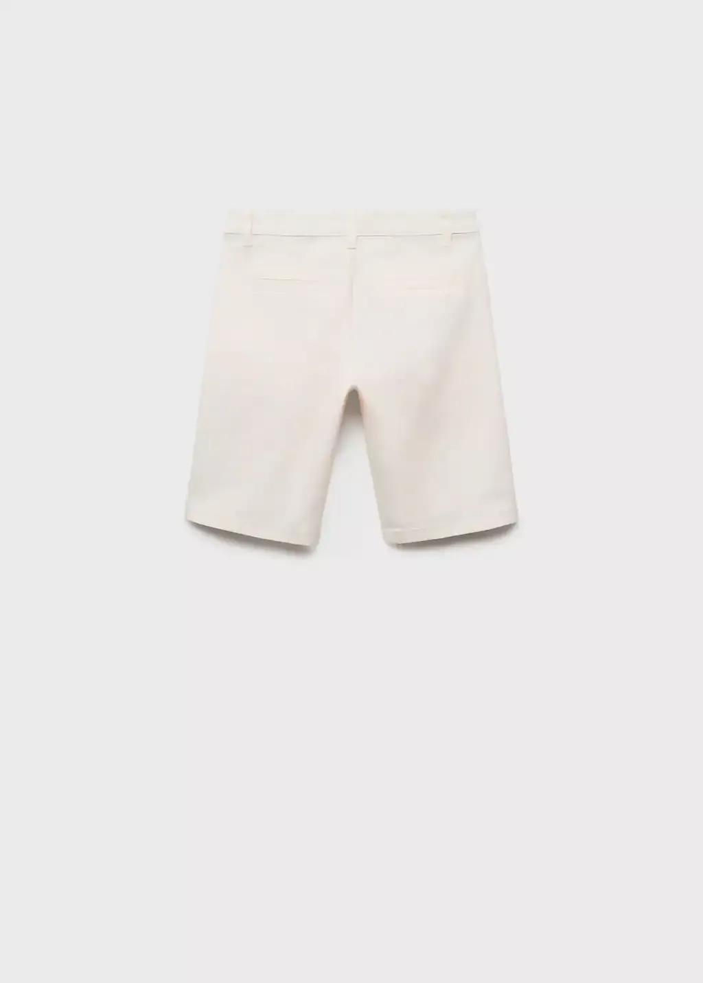 White Cotton Chino Style Bermuda Shorts, Kids Boy, , large image number 1