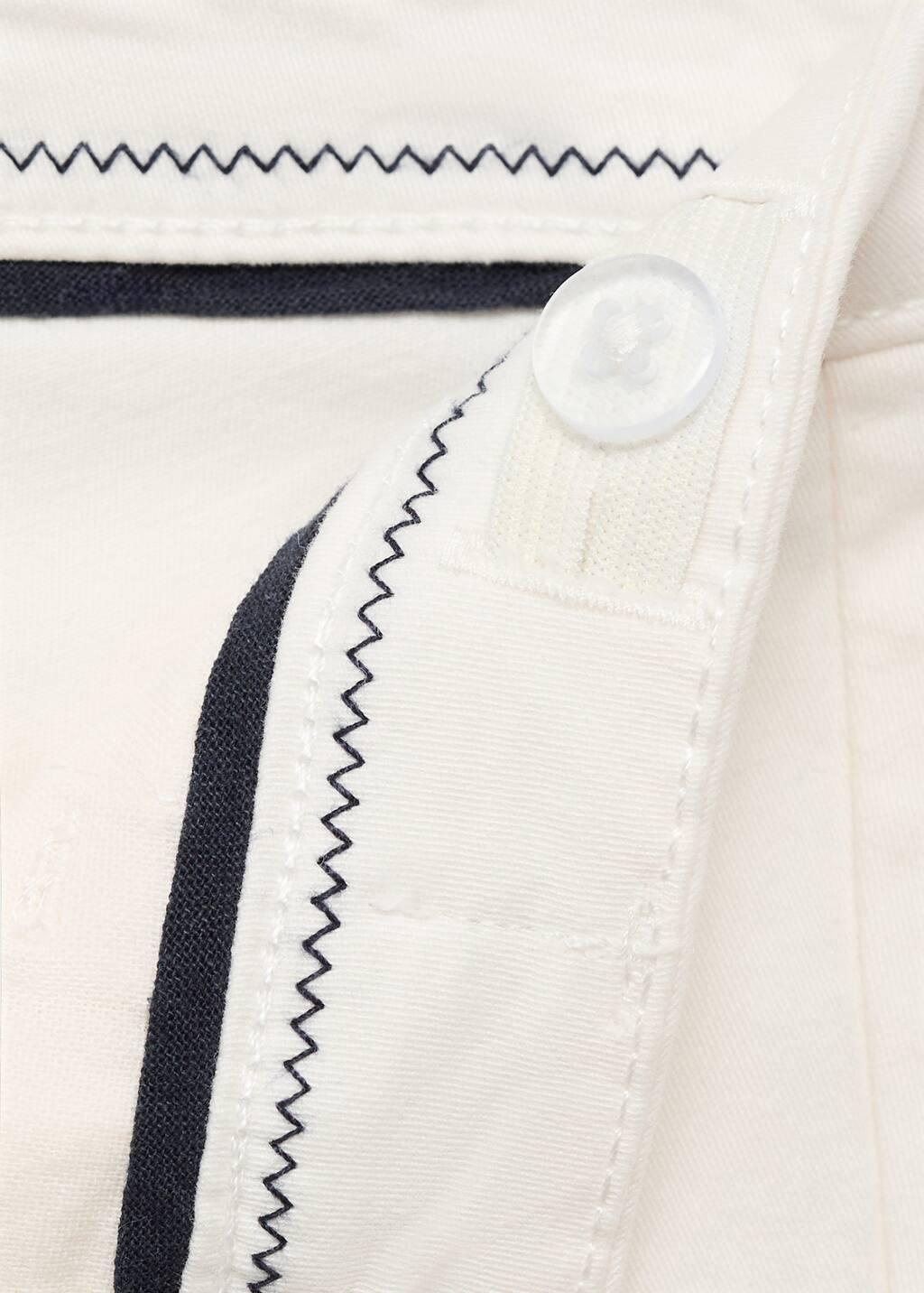 White Cotton Chino Style Bermuda Shorts, Kids Boy, , large image number 2