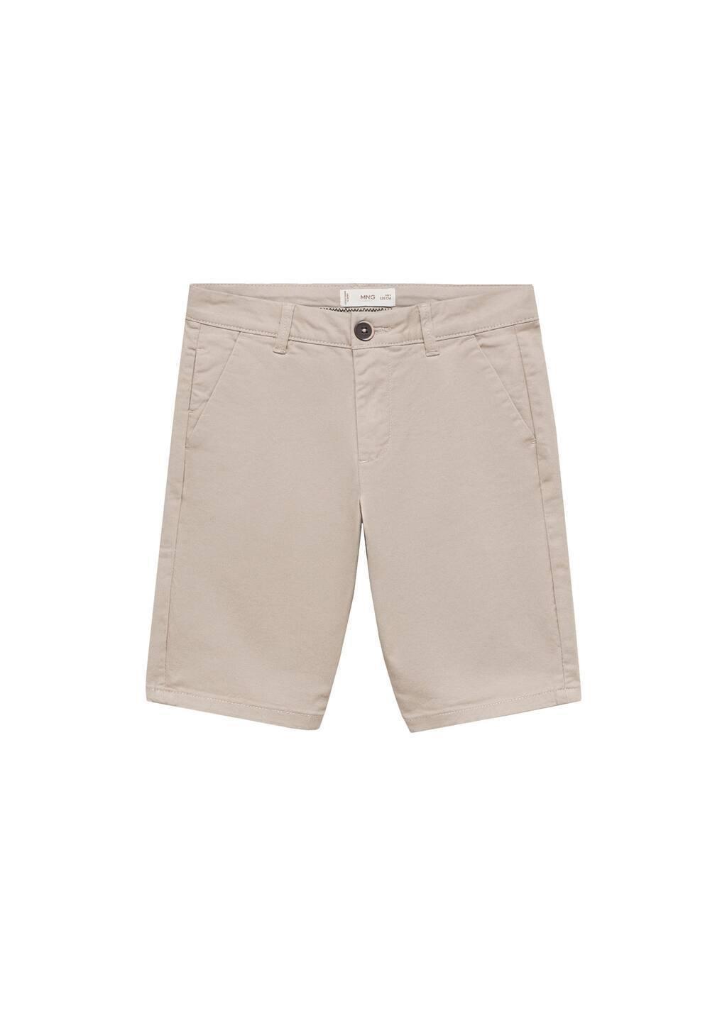 White Cotton Chino Style Bermuda Shorts, Kids Boy, , large image number 0