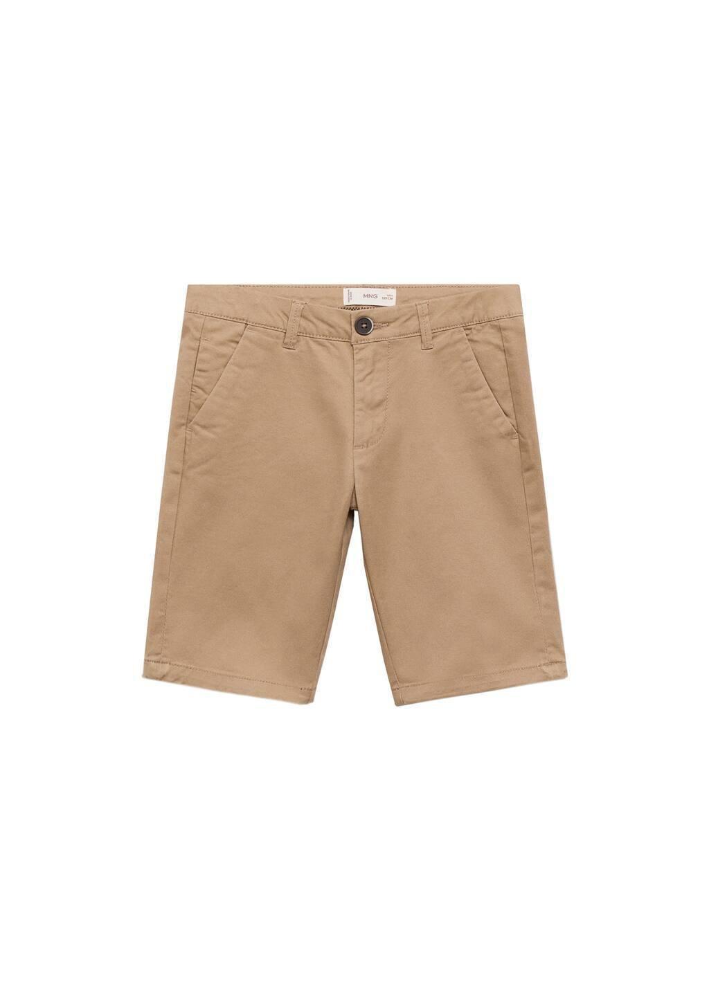 Beige Cotton Chino Style Bermuda Shorts, Kids Boy, , large image number 3