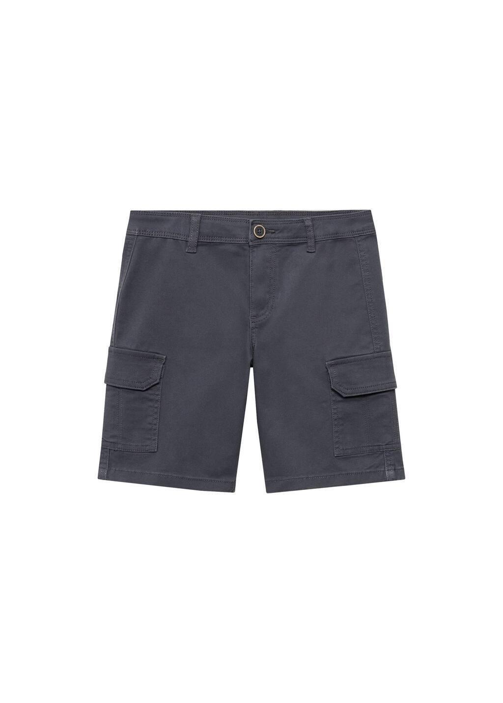 Blue Cargo Bermuda Shorts, Kids Boy, , large image number 0