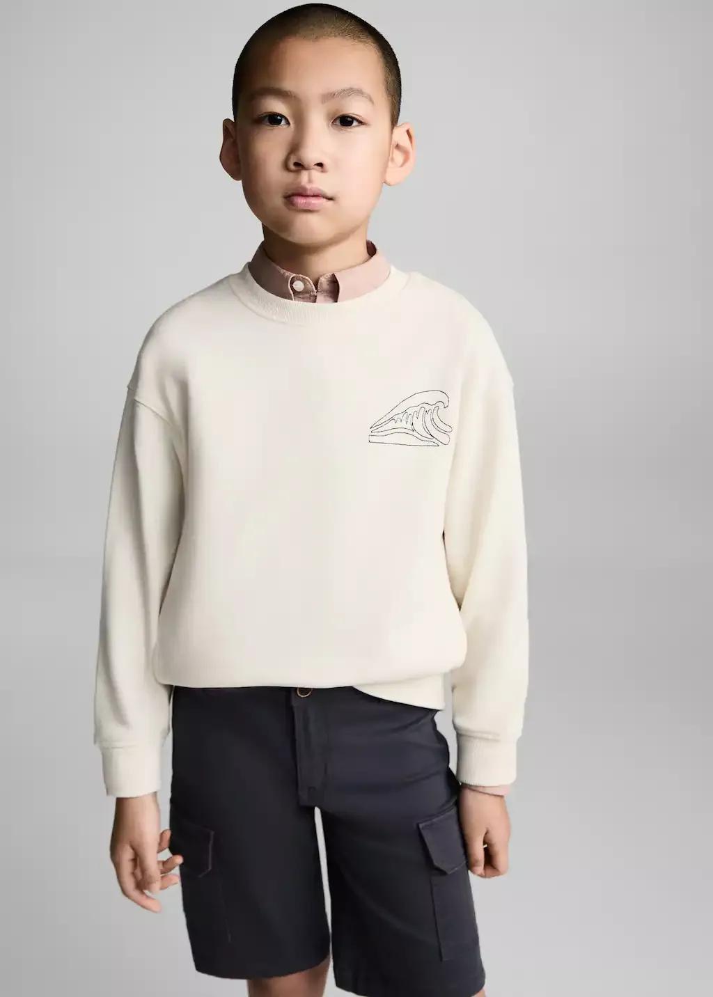 Blue Cargo Bermuda Shorts, Kids Boy, , large image number 1
