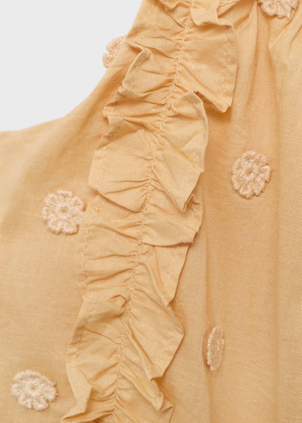 Yellow Ruched Embroidered Blouse, Kids Girl, , large image number 2