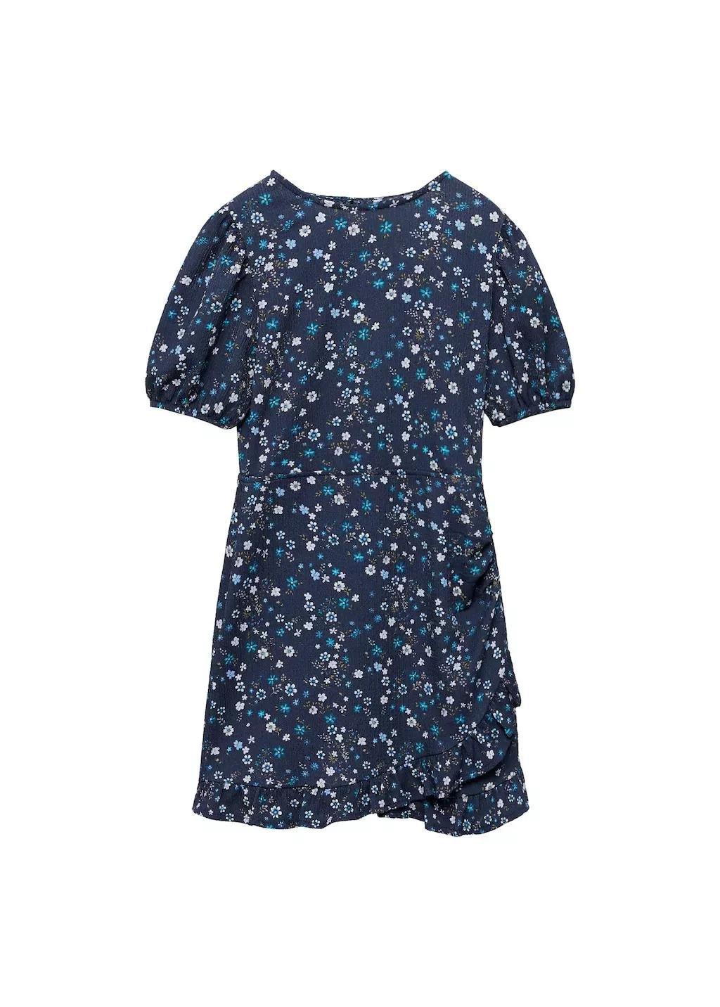 Navy Short Floral Dress, , large image number 3