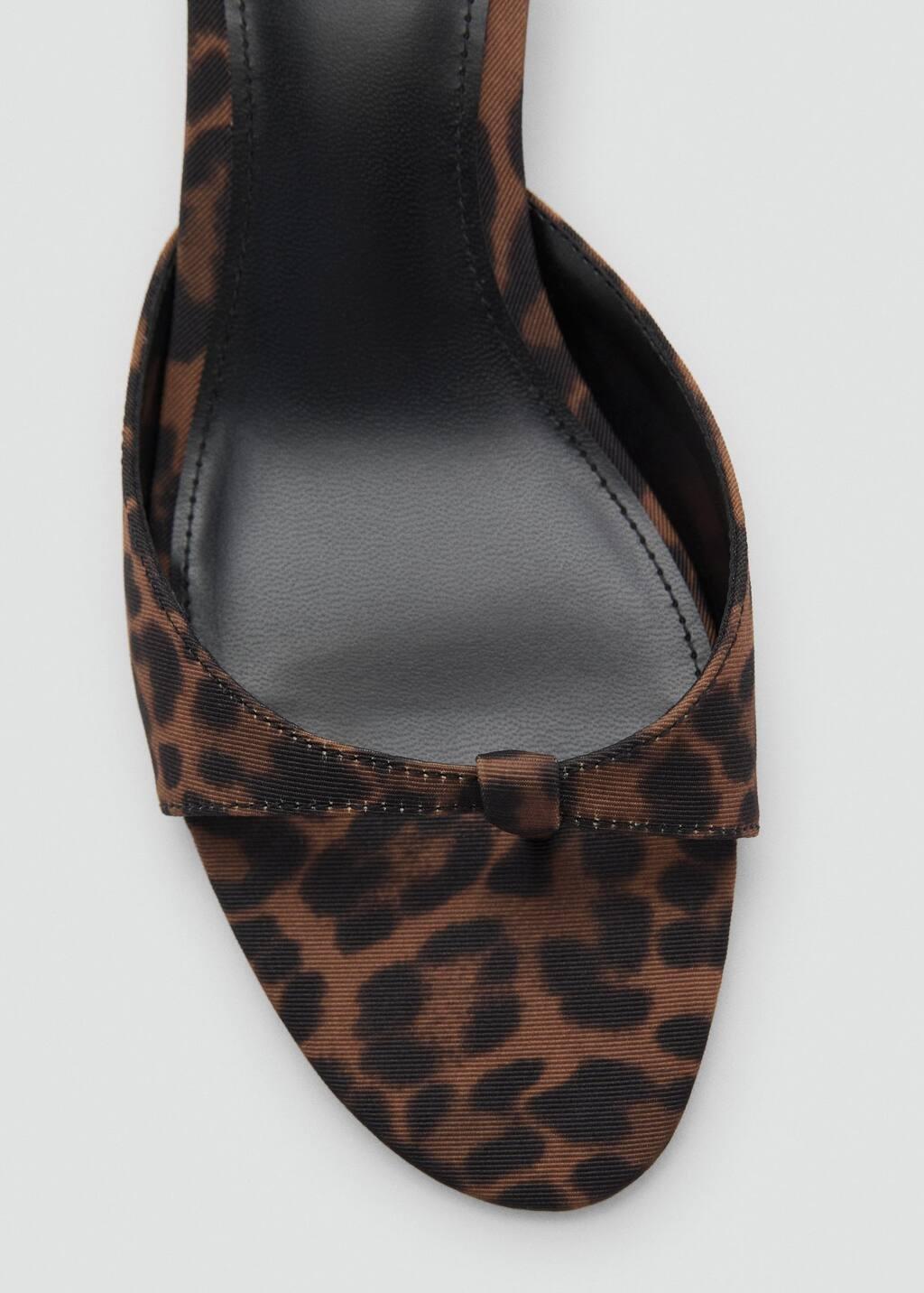 Brown Leopard-Print Kitten-Heel Sandals, , large image number 1