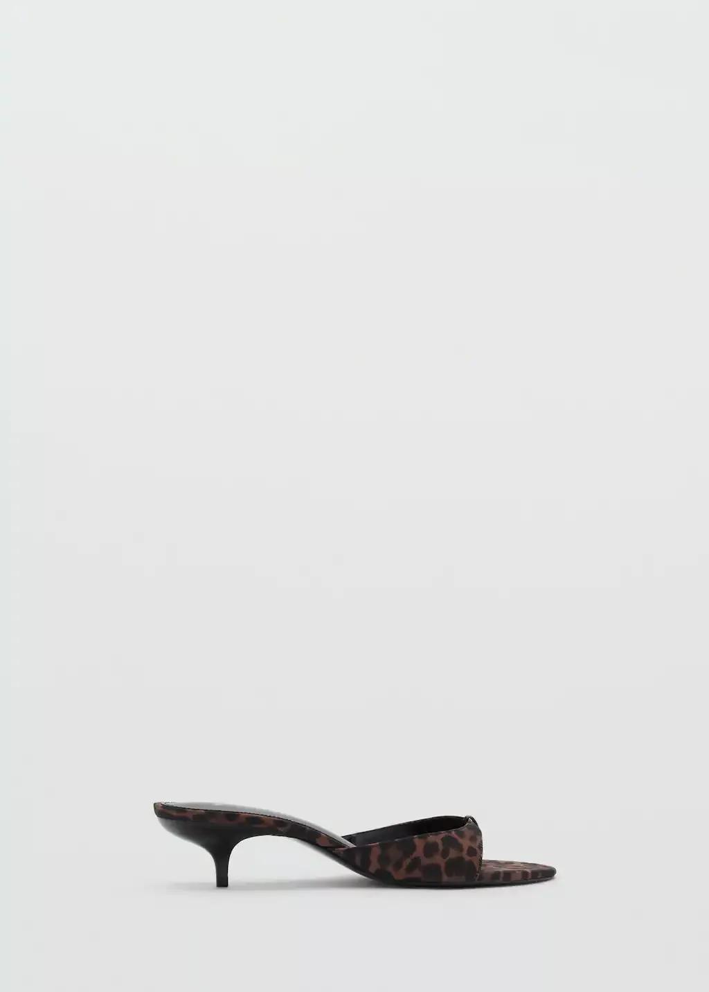 Brown Leopard-Print Kitten-Heel Sandals, , large image number 3