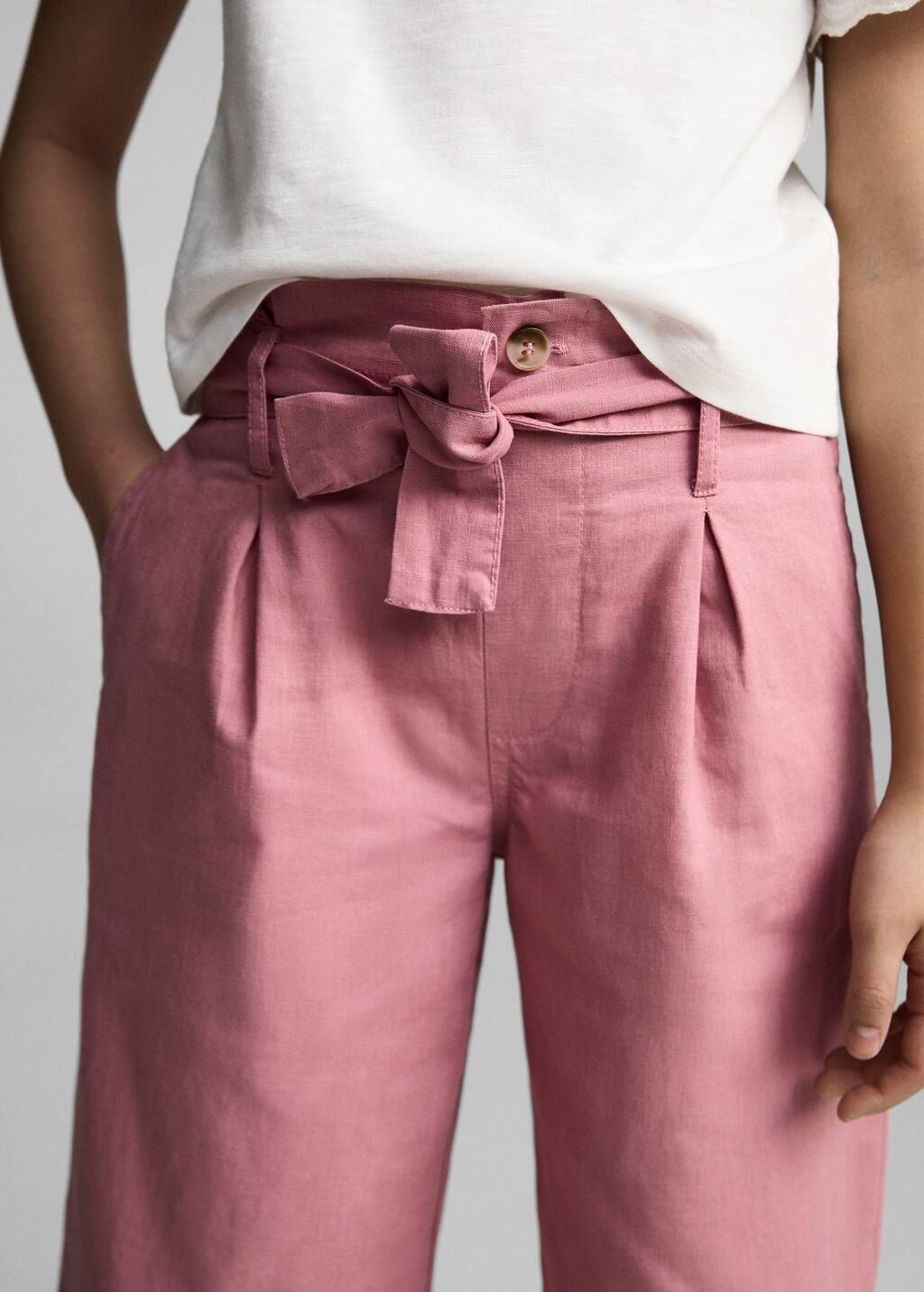 Pink Belt Line Trousers, Kids Girl, , large image number 2