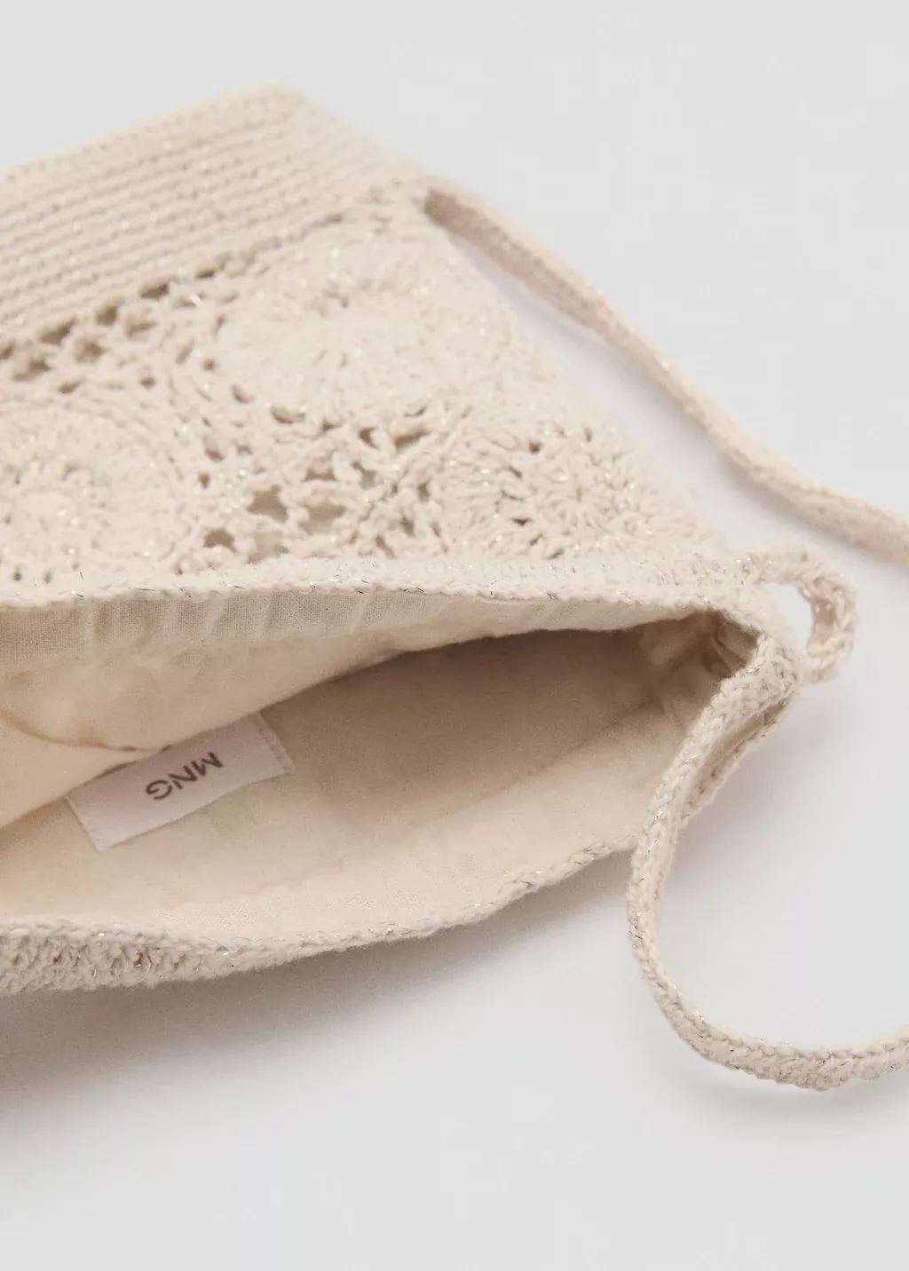 Brown Lt Pastel Bucket Crochet Bag, Kids Girl, Light Pastel Brown, large image number 1