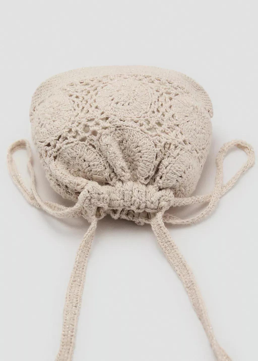 Brown Lt Pastel Bucket Crochet Bag, Kids Girl, Light Pastel Brown, large image number 2
