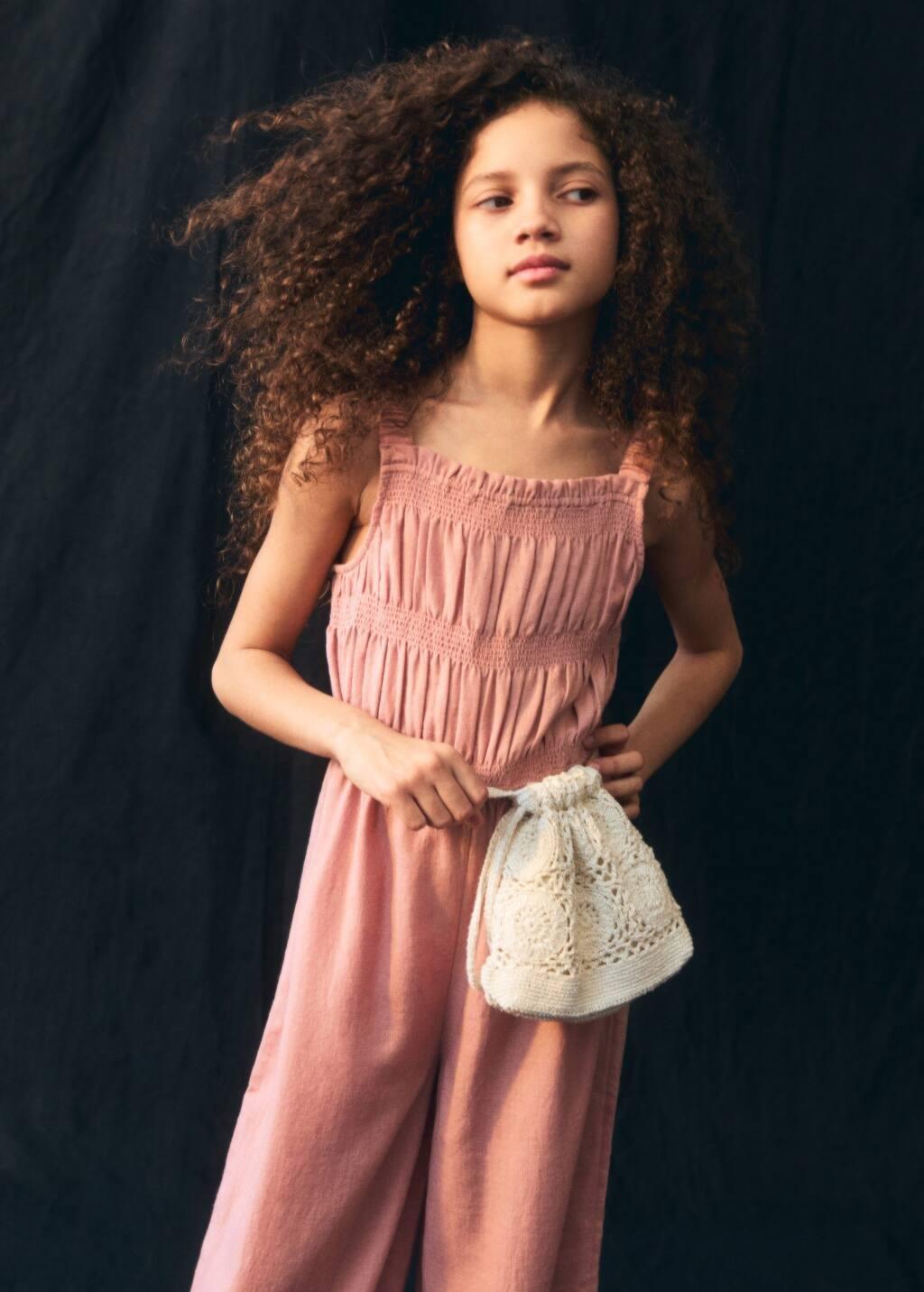 Brown Lt Pastel Bucket Crochet Bag, Kids Girl, Light Pastel Brown, large image number 4